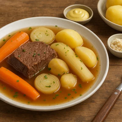 Klassisches Siedfleisch mit Wurzelgemüse