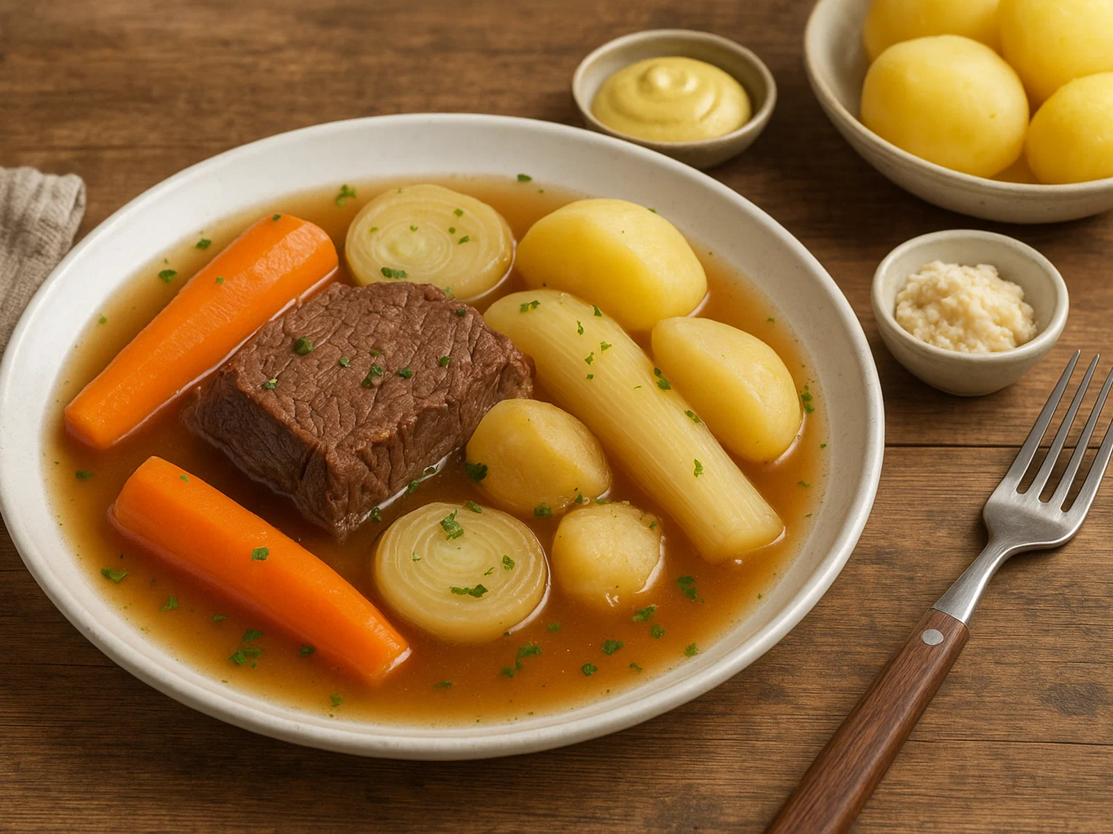 Klassisches Siedfleisch mit Wurzelgemüse