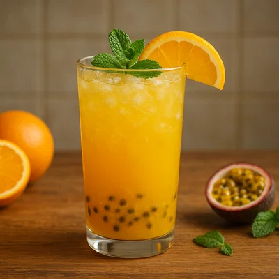Orangen-Passionsfrucht-Cooler