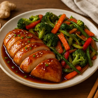 Hähnchen-Teriyaki mit gebratenem Gemüse