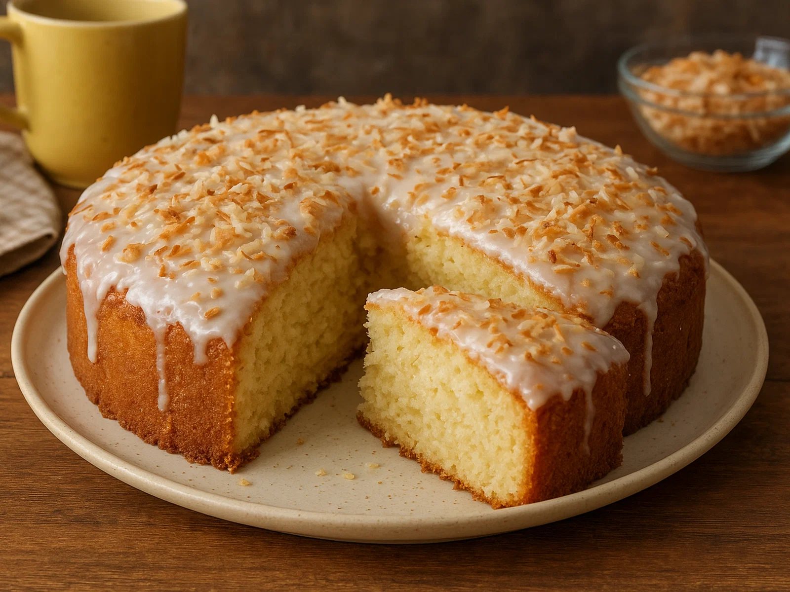 Brasilianischer Bolo de Côco (saftiger Kokoskuchen)