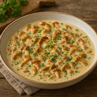 Cremiges Pfifferling-Ragout mit frischen Kräutern