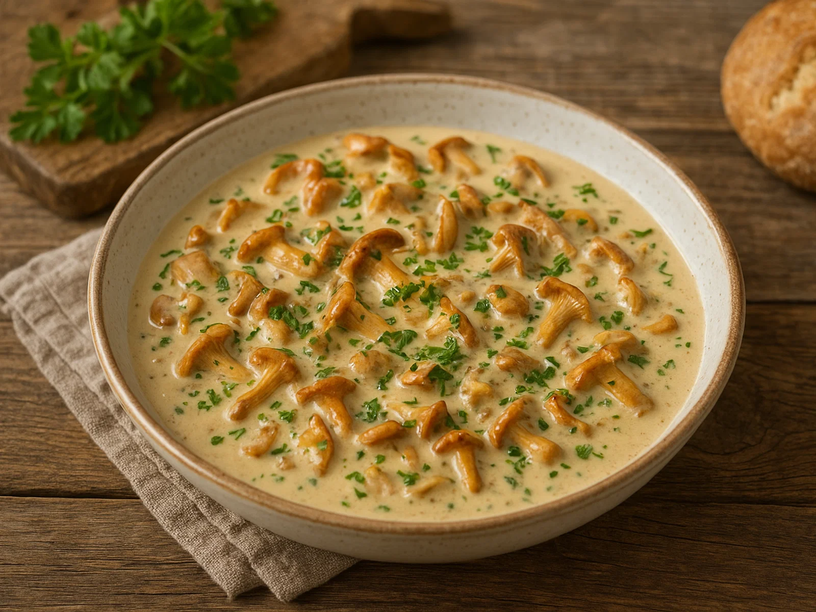 Cremiges Pfifferling-Ragout mit frischen Kräutern