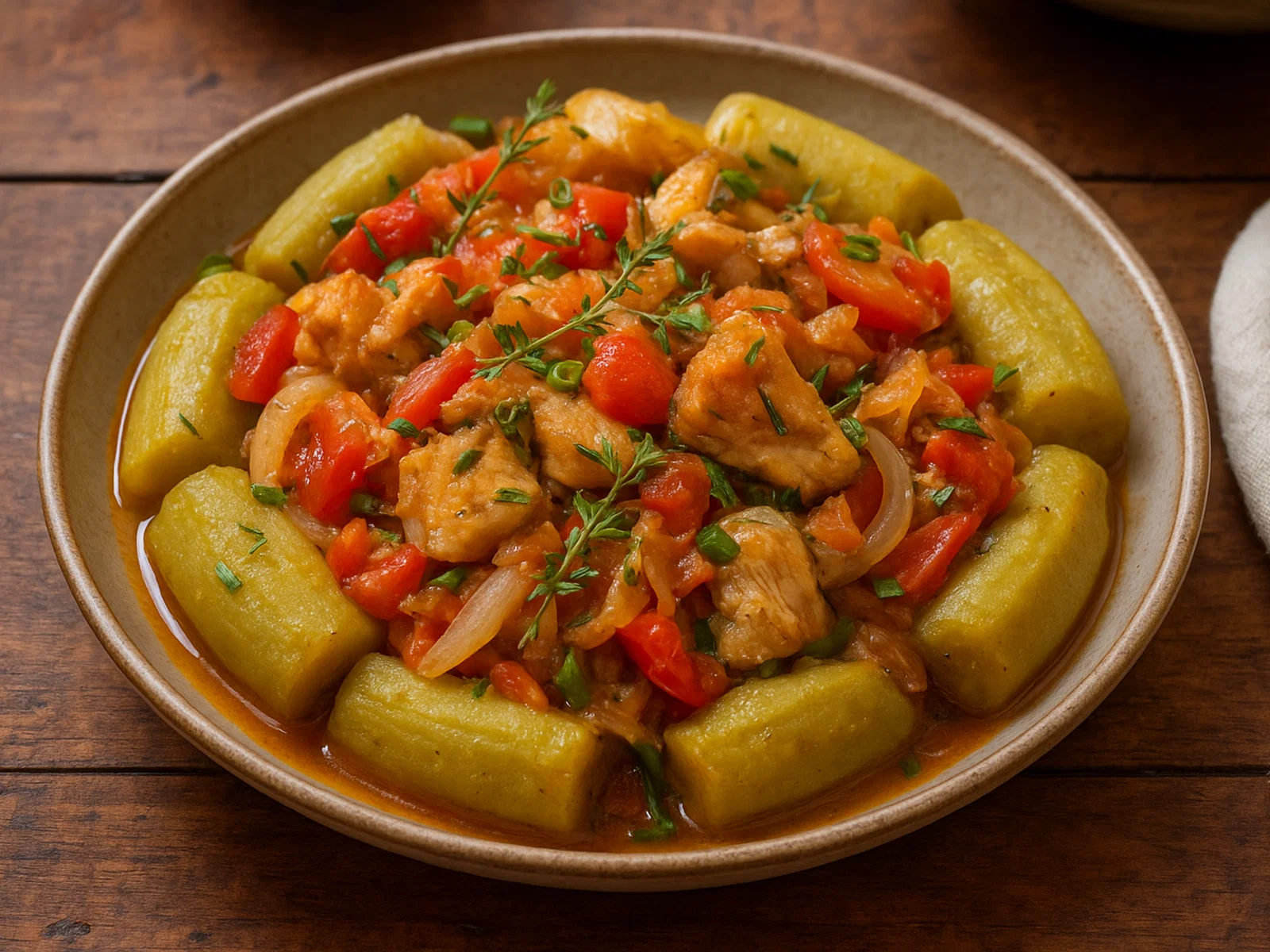 Grüne Feigen und Salzfisch (Karibischer Klassiker)