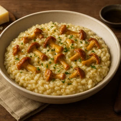 Pfifferling-Risotto mit Trüffelöl