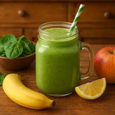 Erfrischender Spinat-Smoothie mit Banane und Apfel