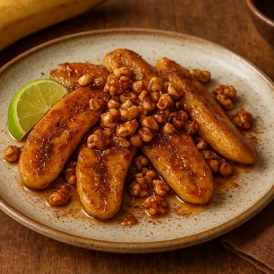 Tulolo Bananen mit karamellisierten Nüssen