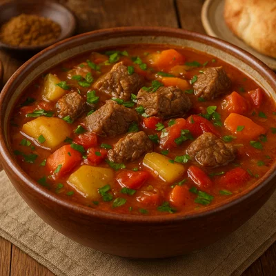 Shurbo – zentralasiatische Fleisch-Gemüse-Suppe