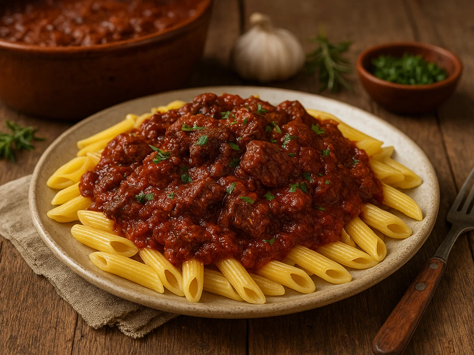 Pasta con Tuco – Lang geschmorte Rindfleisch-Tomatensauce
