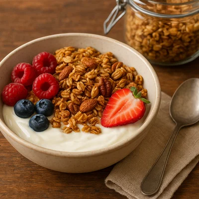 Vanille-Granola mit Joghurt
