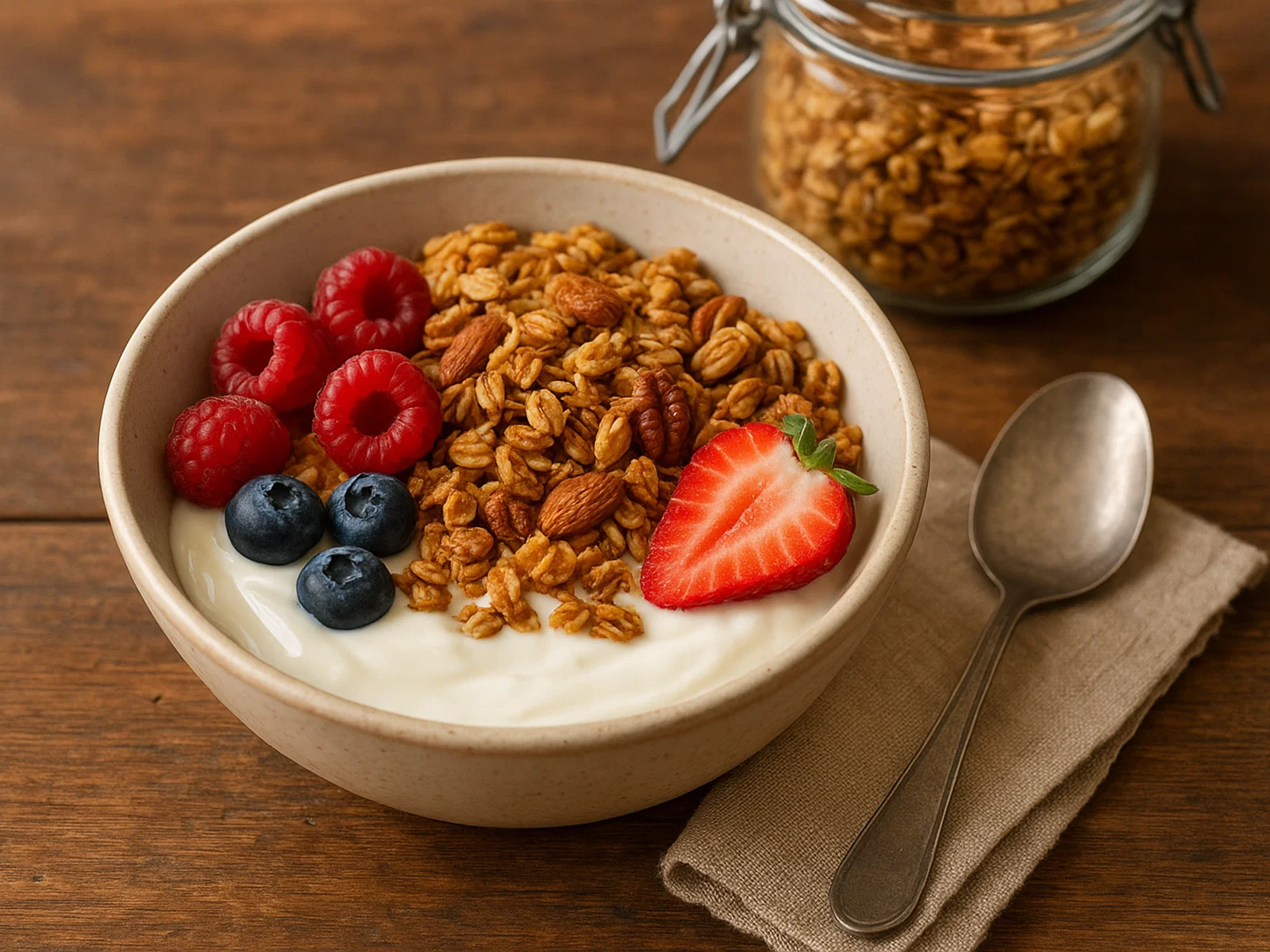 Vanille-Granola mit Joghurt