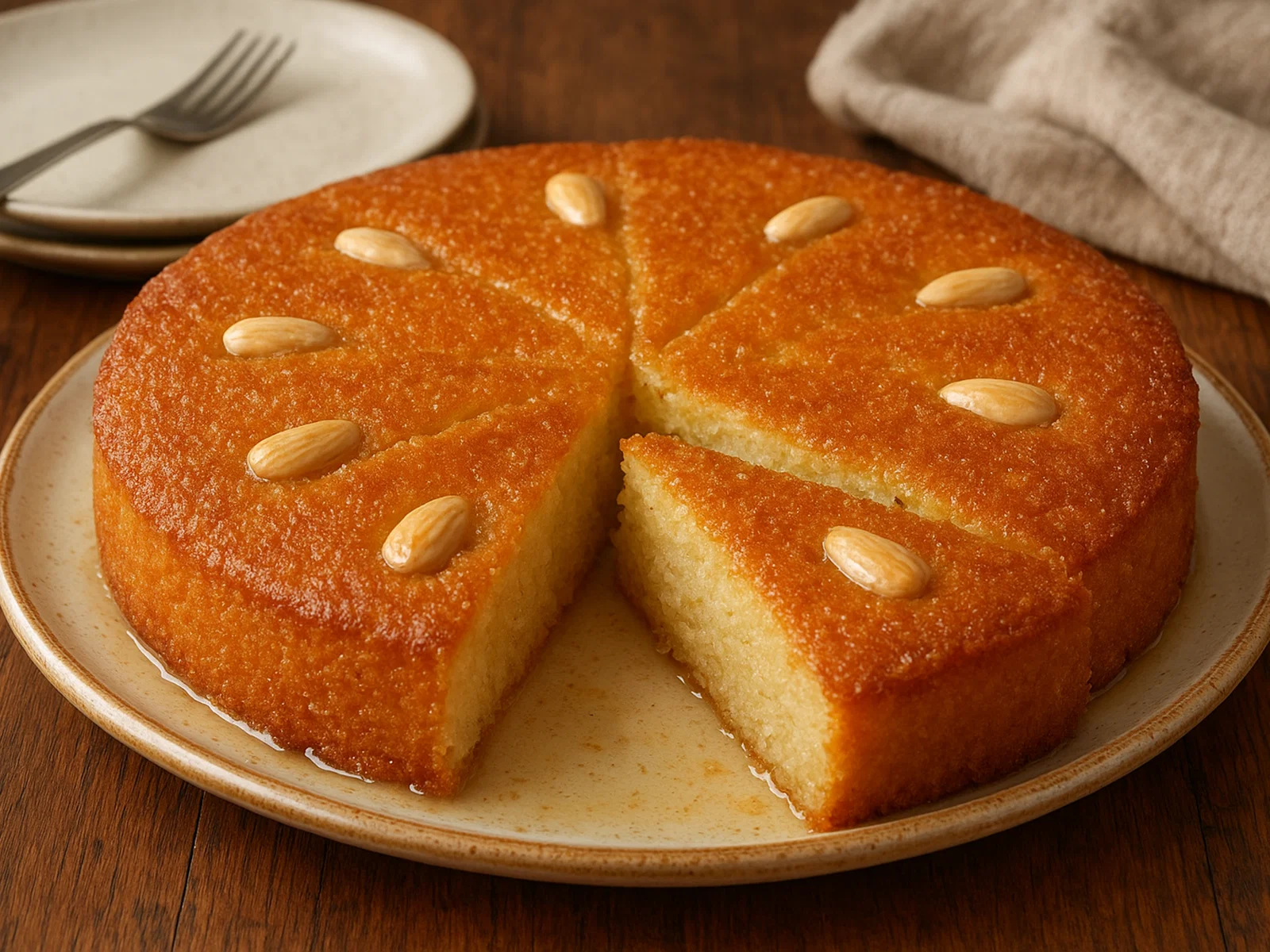 Basbousa – saftiger Grieß-Kokos-Kuchen mit Zuckersirup
