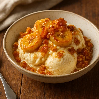 Karamellisierte Bananeneiscreme