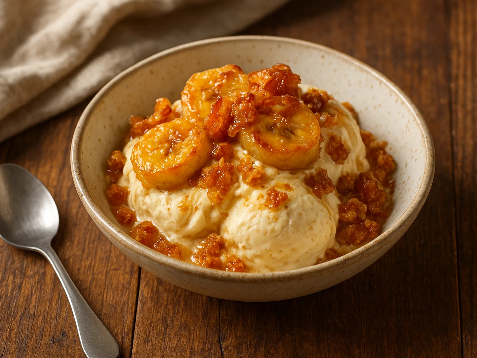 Karamellisierte Bananeneiscreme