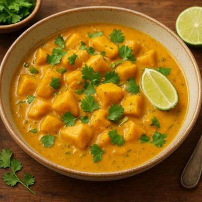 Pastinaken-Kokos-Curry mit Limette und Koriander