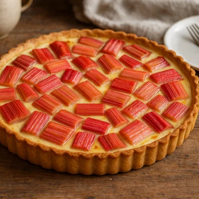 Klassische Rhabarber-Tarte mit Mürbeteig