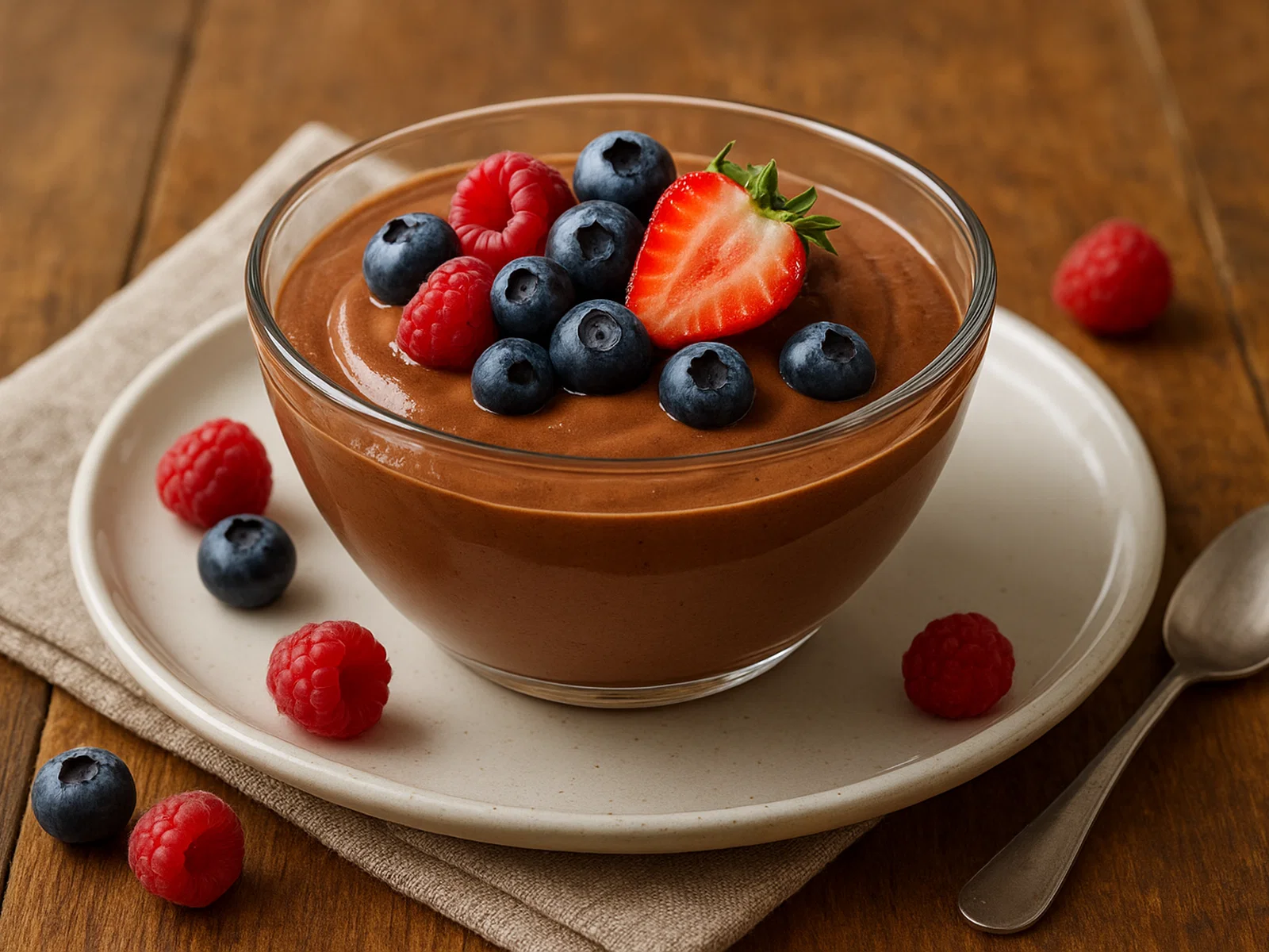 Schokoladenmousse mit Beeren