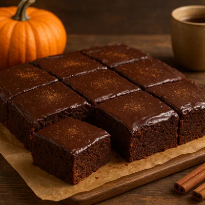 Saftige Kürbis-Schokoladen-Brownies mit Gewürzen