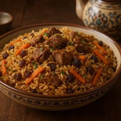 Zentralasiatischer Lamm-Palaw (Plov)