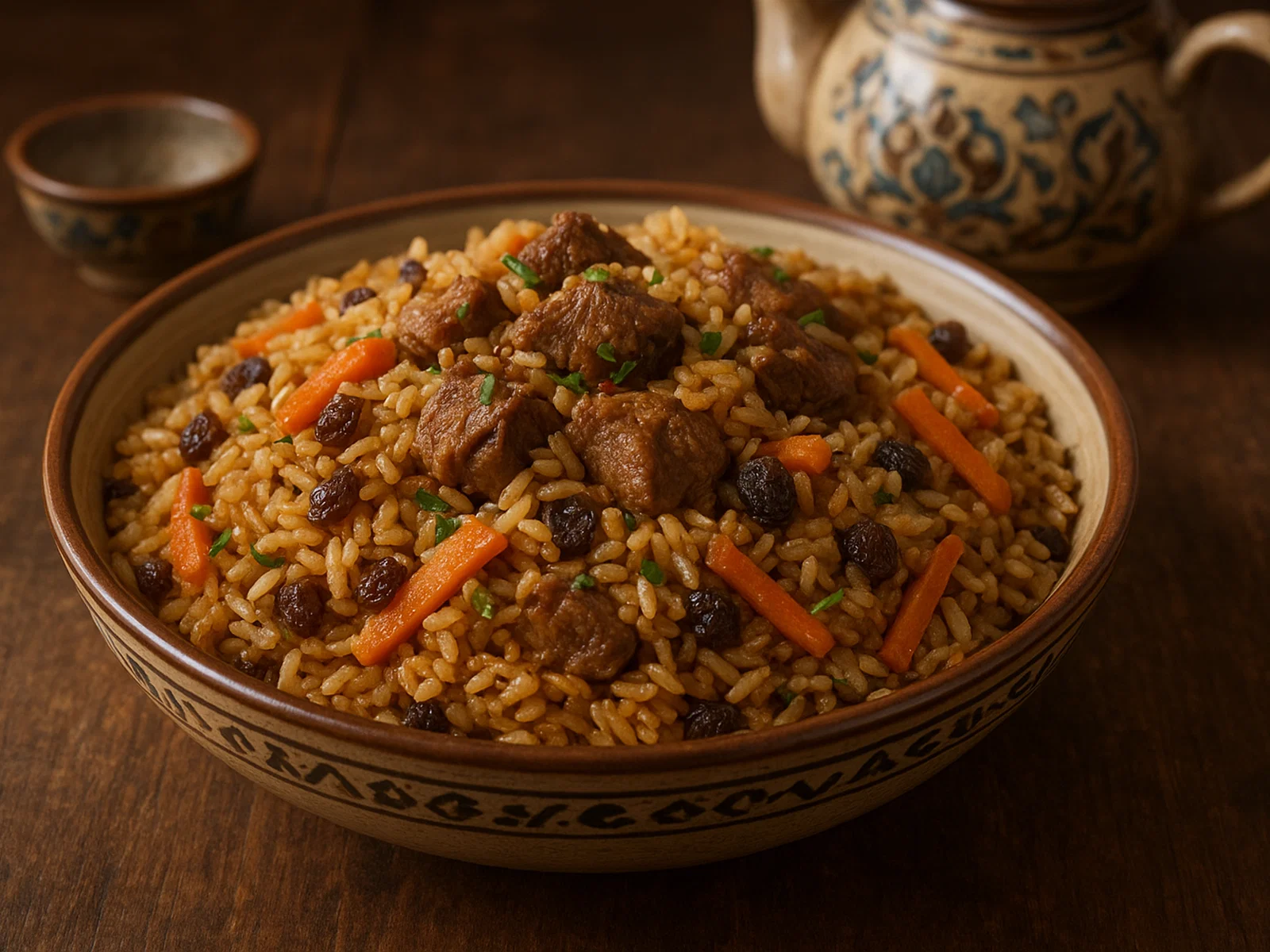 Zentralasiatischer Lamm-Palaw (Plov)