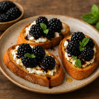 Brombeer-Ziegenkäse-Bruschetta