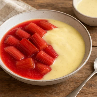 Rhabarberkompott mit Vanillesauce