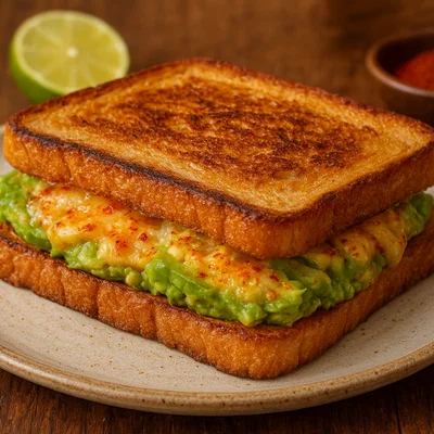 Knuspriges Avocado-Sandwich mit Knoblauch und Paprika