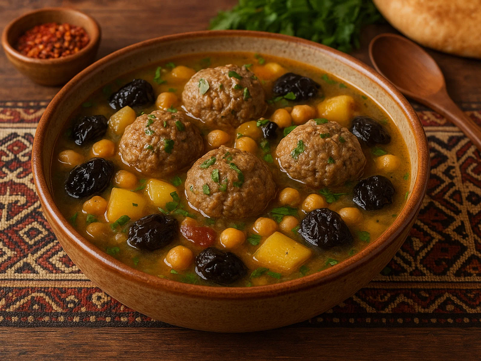 Küfta-Bozbash – Aserbaidschanischer Lamm-Eintopf mit Fleischbällchen