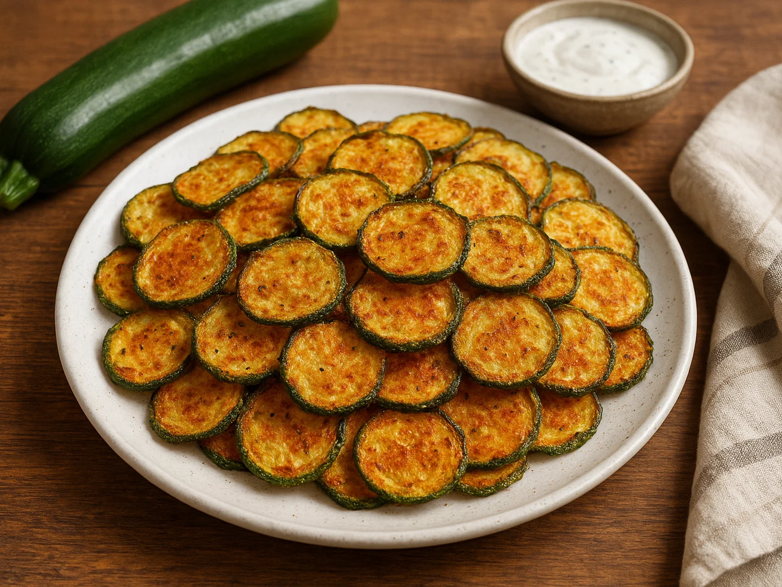 Knusprige Zucchinichips aus der Pfanne