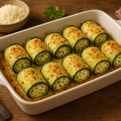 Zucchini-Parmesan-Röllchen aus dem Ofen