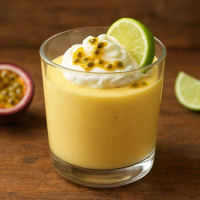 Mango-Passionsfrucht-Mousse mit Limette