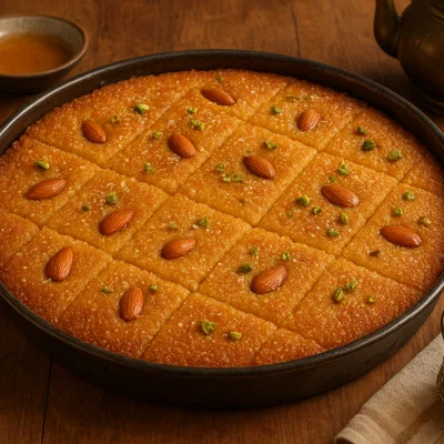 Basbousa – Arabischer Grießkuchen mit Zuckersirup