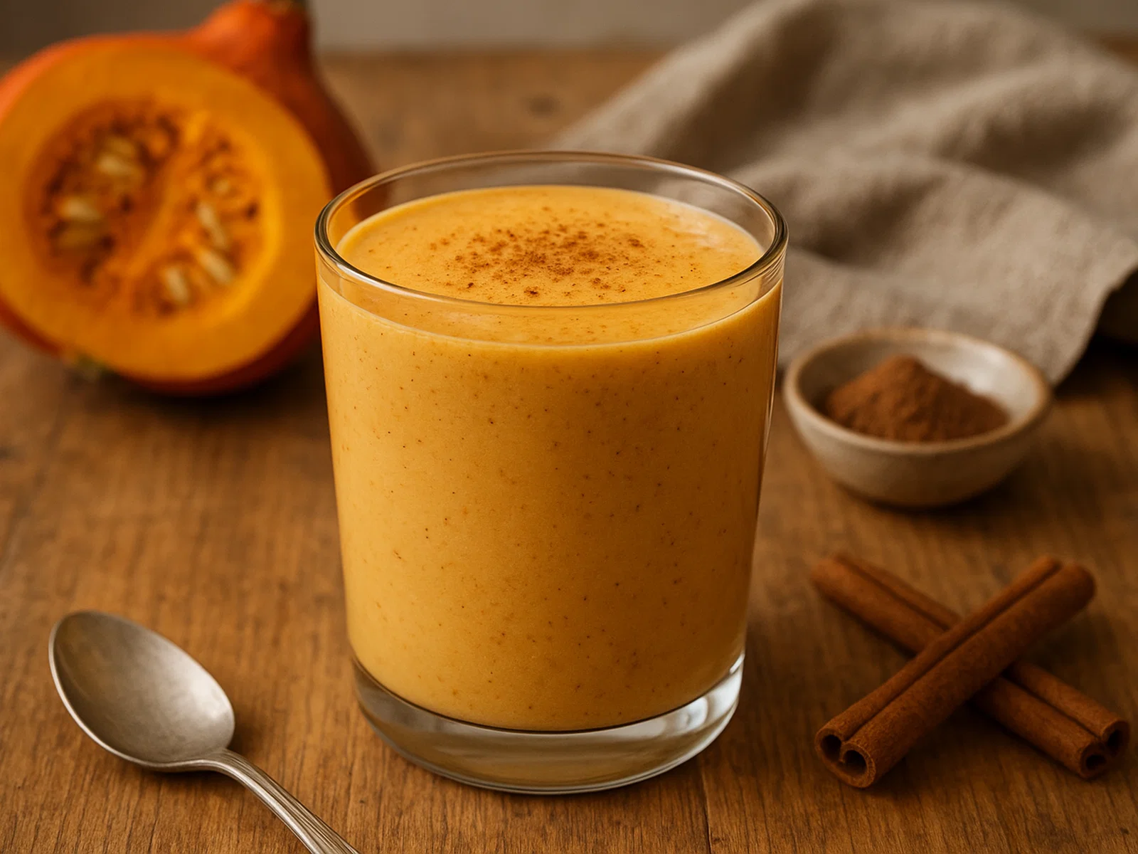 Cremiger Kürbis-Smoothie mit Zimt und Muskat