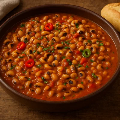 Ndambe – Senegalesischer Bohneneintopf mit Tomaten und Chili