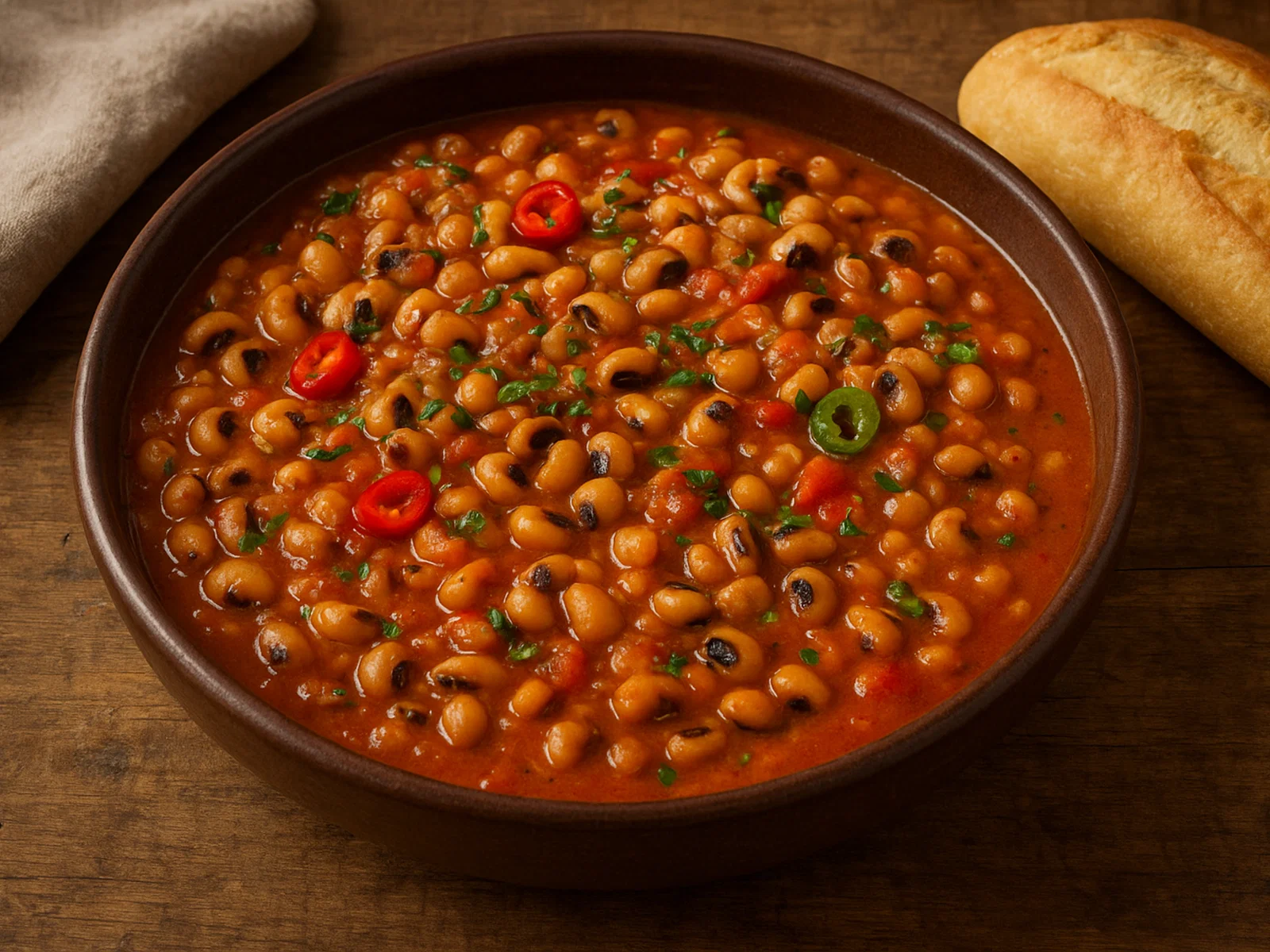 Ndambe – Senegalesischer Bohneneintopf mit Tomaten und Chili