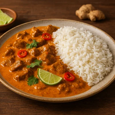 Rindfleisch-Curry mit Basmati-Reis