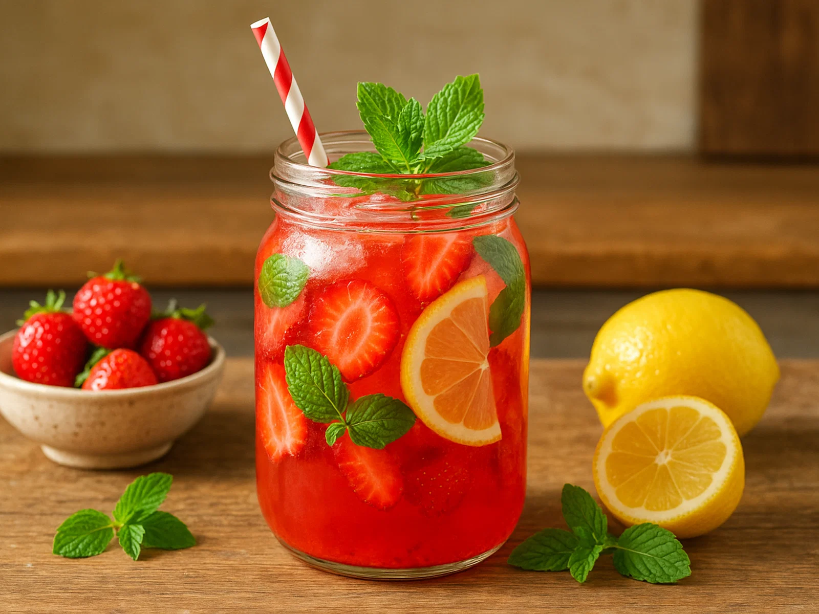 Erdbeer-Minz-Limonade
