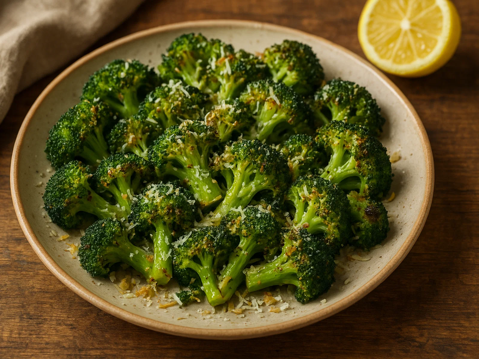 Gerösteter Brokkoli mit Parmesan aus dem Ofen