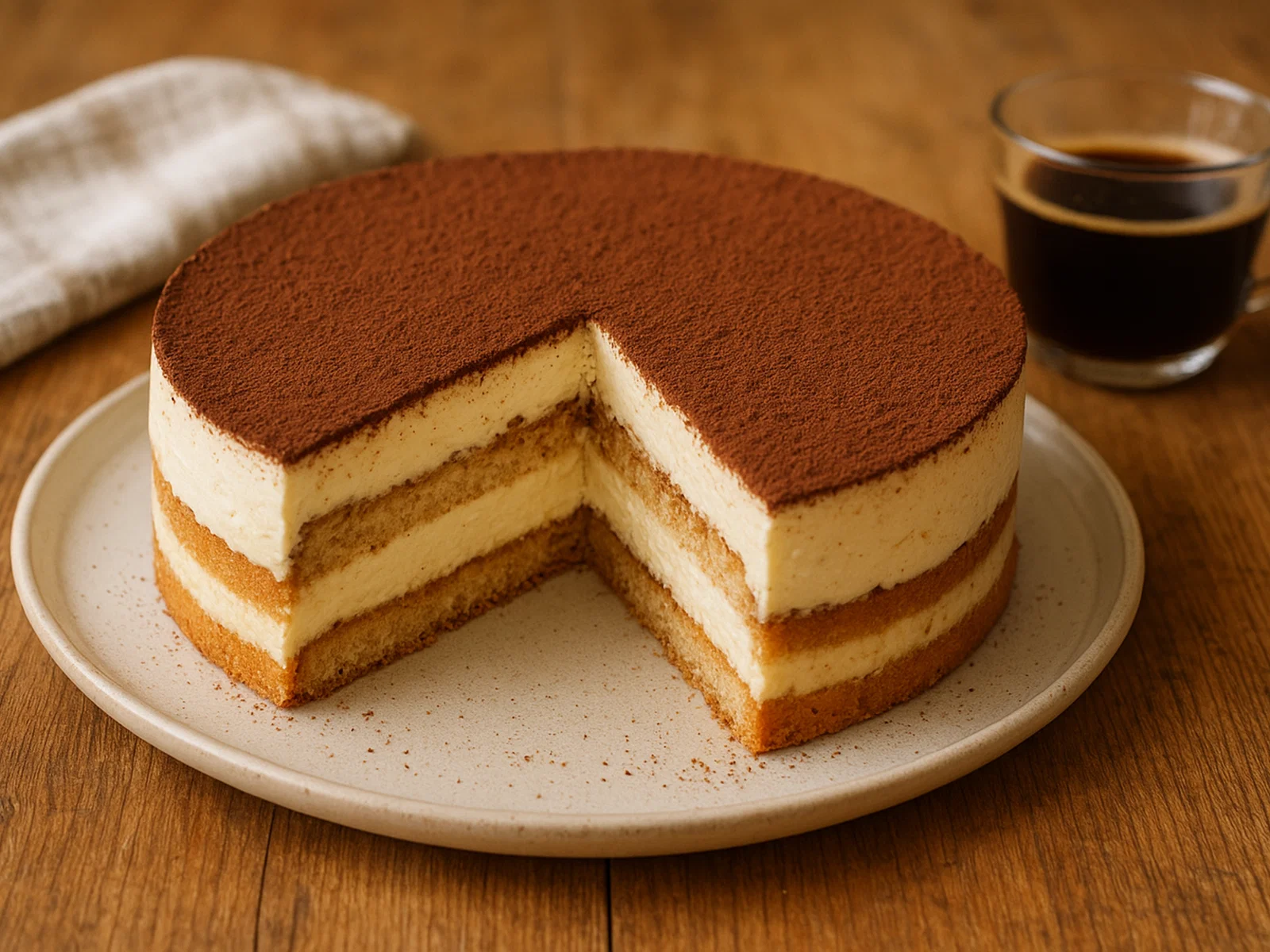 Tiramisu-Torte mit Biskuitboden