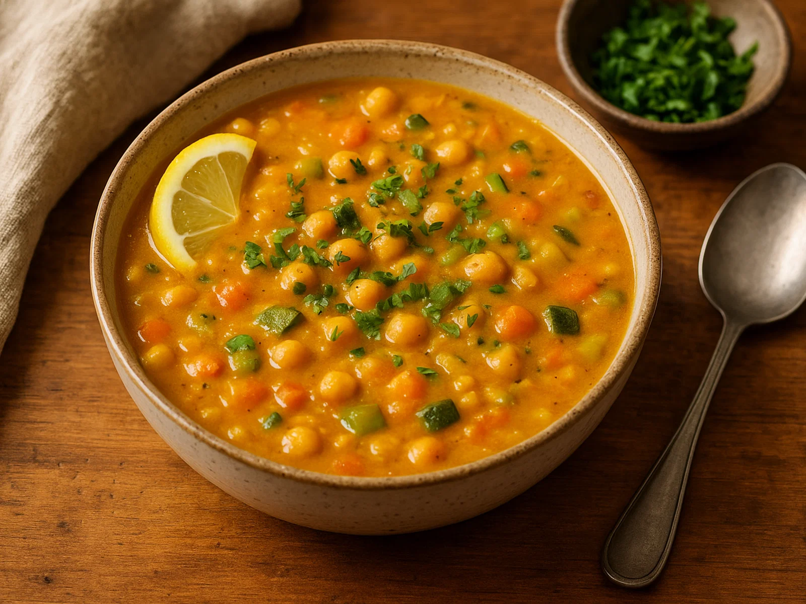 Herzhafte Kichererbsen-Suppe mit Gemüse