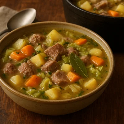 Isländische Kjötsúpa (traditionelle Lammsuppe)