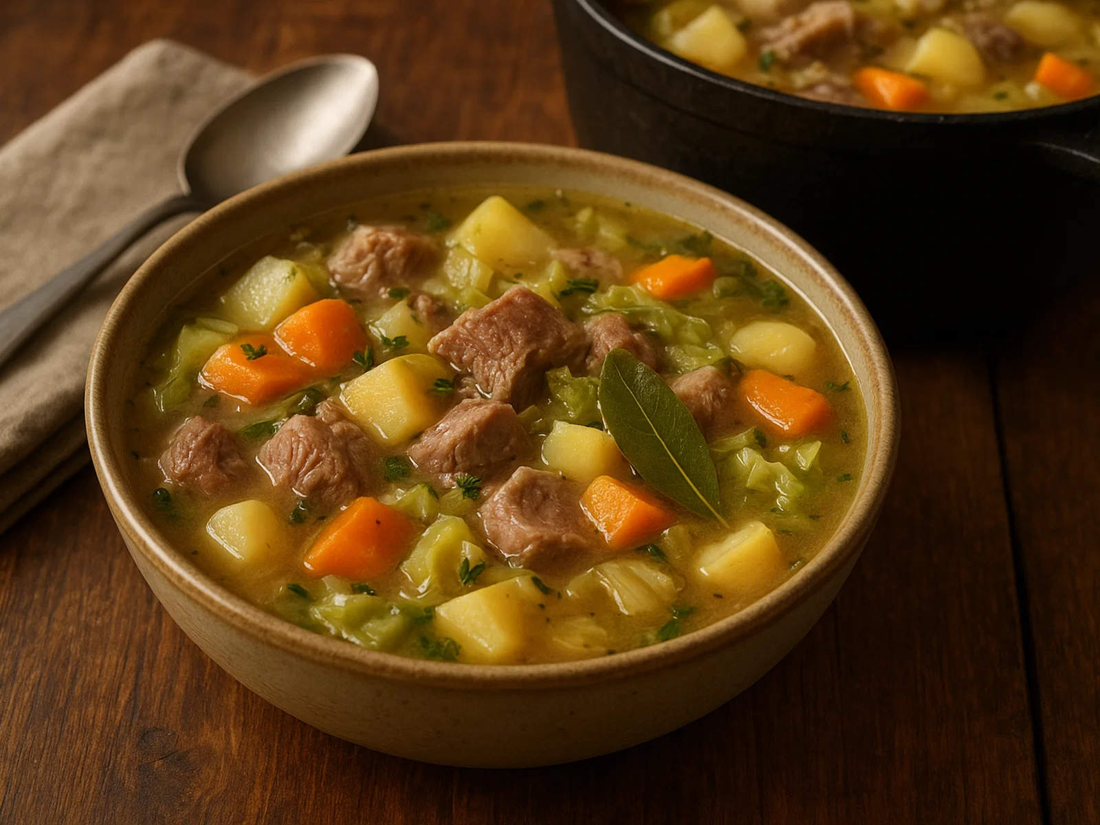 Isländische Kjötsúpa (traditionelle Lammsuppe)