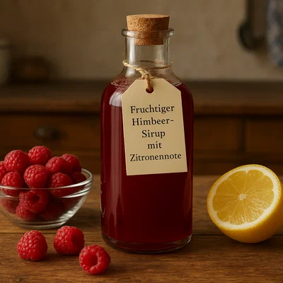 Fruchtiger Himbeer-Sirup mit Zitronennote