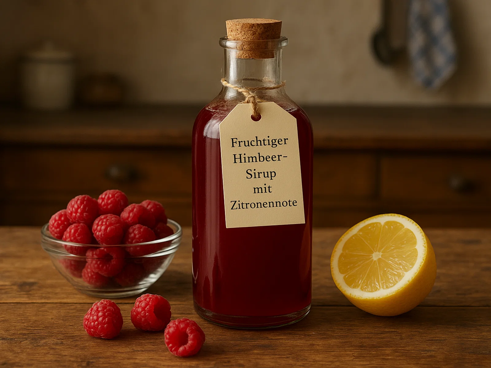 Fruchtiger Himbeer-Sirup mit Zitronennote