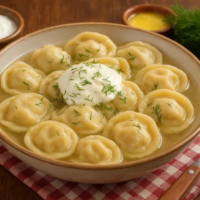 Hausgemachte russische Pelmeni