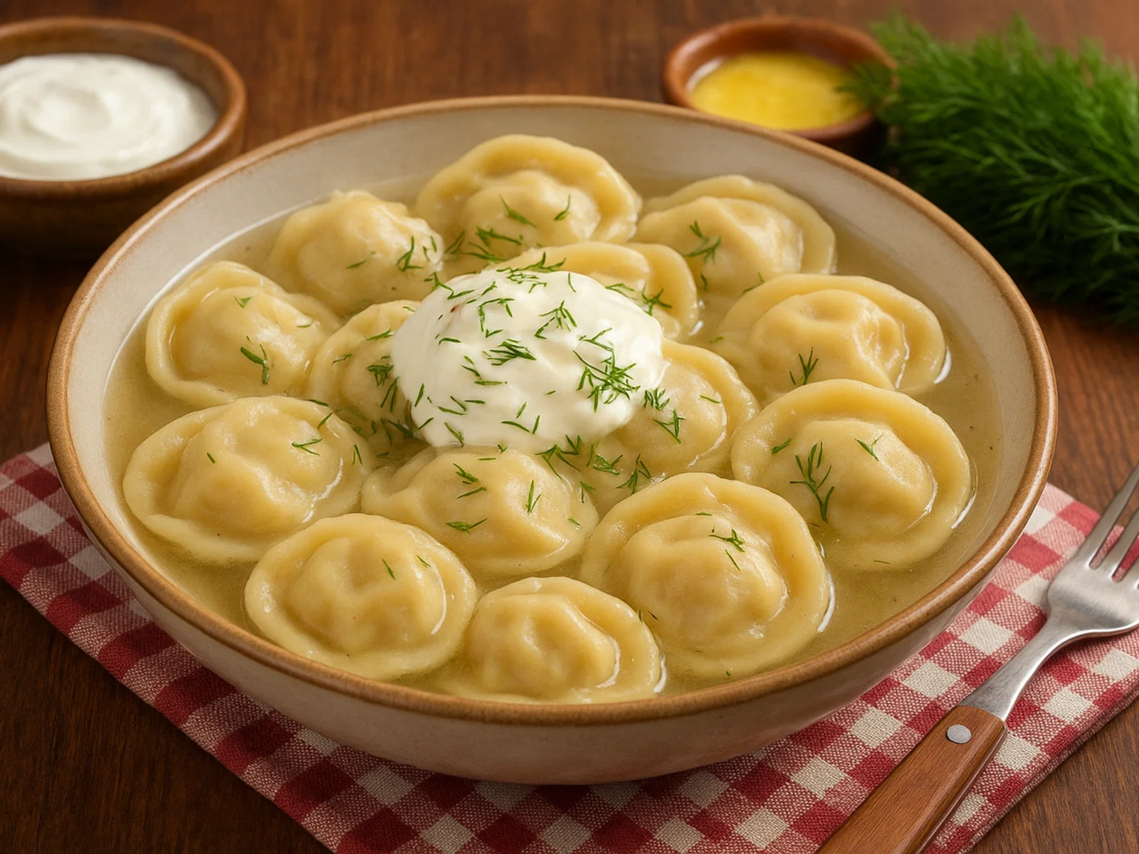 Hausgemachte russische Pelmeni
