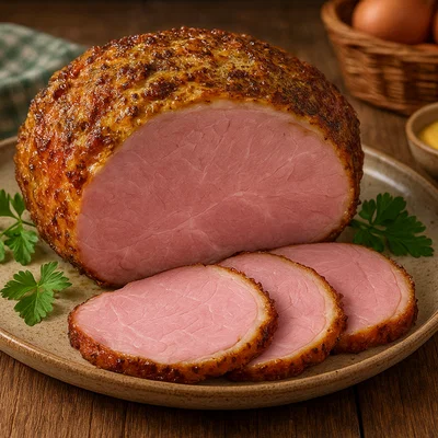 Klassischer Osterschinken mit Senf-Kruste