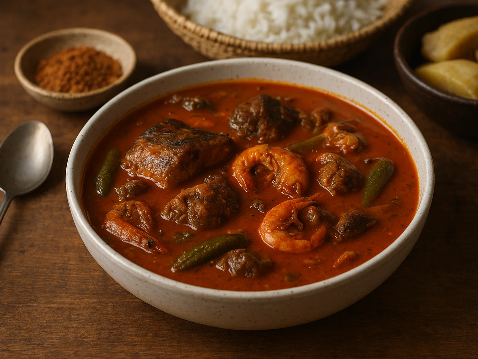 Mbanga-Suppe (Westafrikanische Palmfrucht-Suppe)