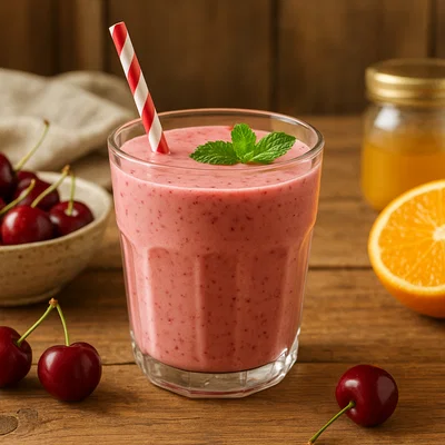 Cremiger Kirsch-Smoothie mit Joghurt und Orange