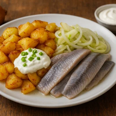 Priddhas an' Herrin – Norddeutsche Bratkartoffeln mit Matjes